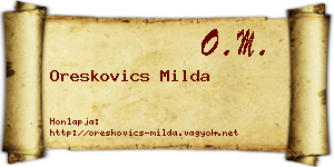 Oreskovics Milda névjegykártya